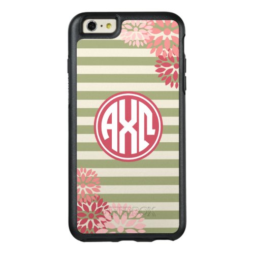 Alpha Chi Omega  Monogram Stripe Pattern OtterBox iPhone 66s Plus Case