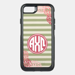 Alpha Chi Omega Monogram Stripe Pattern OtterBox Commuter iPhone SE/8/7 Case