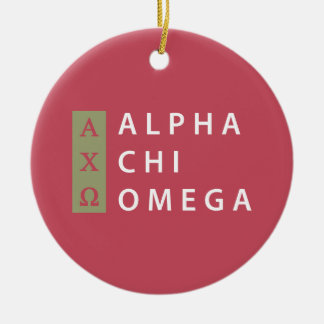 Alpha Chi Omega | Stacked Logo Ceramic Ornament
