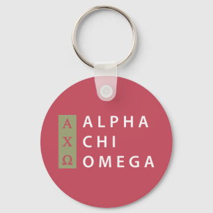 Alpha Chi Omega   Stacked Logo Keychain