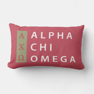 Alpha Chi Omega   Stacked Logo Lumbar Pillow