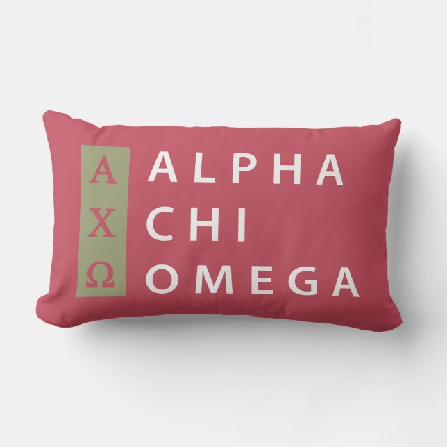 Alpha Chi Omega | Stacked Logo Lumbar Pillow (Front)