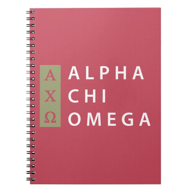 Alpha Chi Omega | Stacked Logo Notebook (Front)