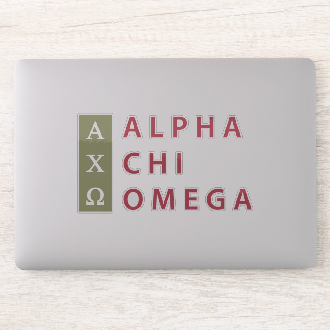 Alpha Chi Omega | Stacked Logo Sticker | Zazzle