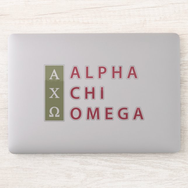 Alpha Chi Omega | Stacked Logo Sticker (Computer)