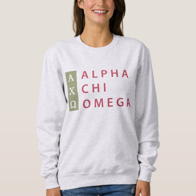 Alpha Chi Omega | Stacked Logo Sweatshirt (Front)