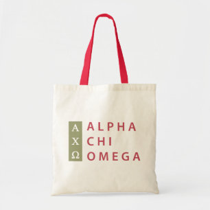 Alpha Chi Omega Stacked Logo Tote Bag