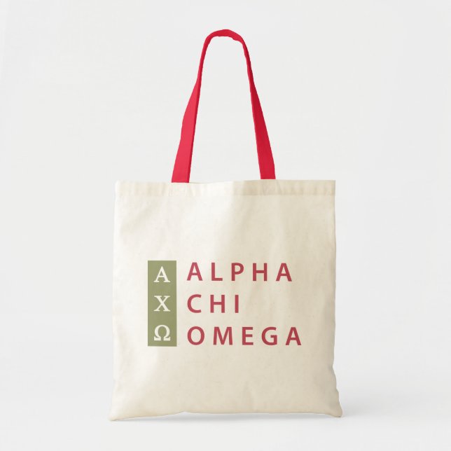Alpha Chi Omega | Stacked Logo Tote Bag (Front)
