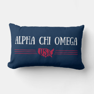 Alpha Chi Omega - USA Lumbar Pillow