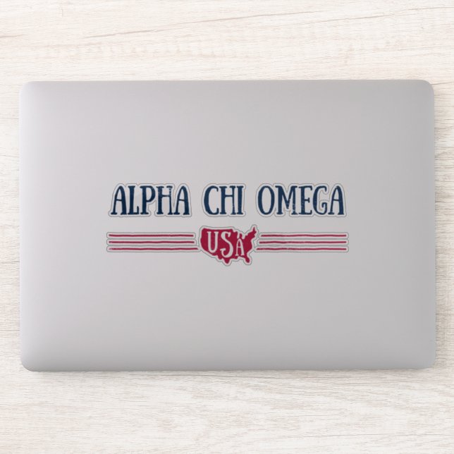 Alpha Chi Omega - USA Sticker (Computer)
