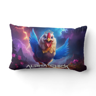 ALPHA CHICK fun poster Lumbar Pillow