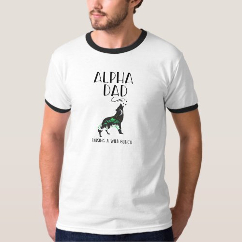 Alpha Dad Howling Woof funny Mens T_Shirt