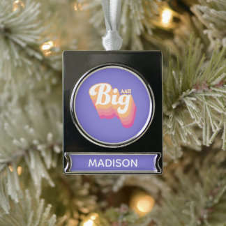Alpha Delta Pi | Big Silver Plated Banner Ornament
