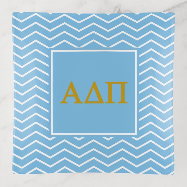 Alpha Delta Pi | Chevron Pattern Trinket Tray (Front)