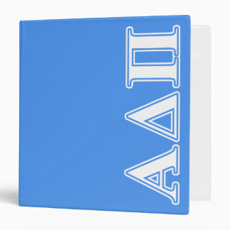 Alpha Delta Pi Dark Blue and White Letters 3 Ring Binder