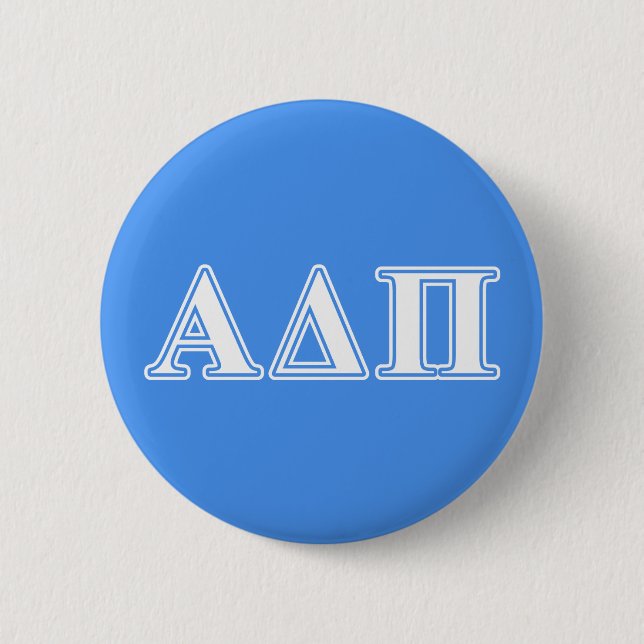 Alpha Delta Pi Dark Blue and White Letters Button (Front)