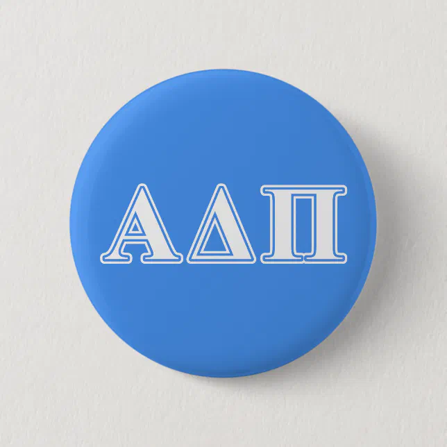 Adpi Blue Letters Alpha Delta Pi Dark Blue and White Letters Button | Zazzle
