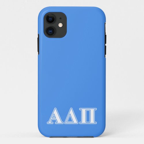 Alpha Delta Pi Dark Blue and White Letters iPhone 11 Case