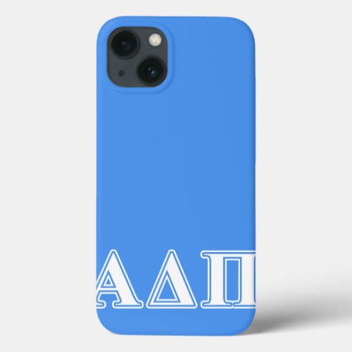 Alpha Delta Pi Dark Blue and White Letters iPhone 13 Case