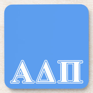 Alpha Delta Pi Dark Blue and White Letters Drink Coaster