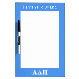 Alpha Delta Pi Dark Blue and White Letters Dry Erase Board