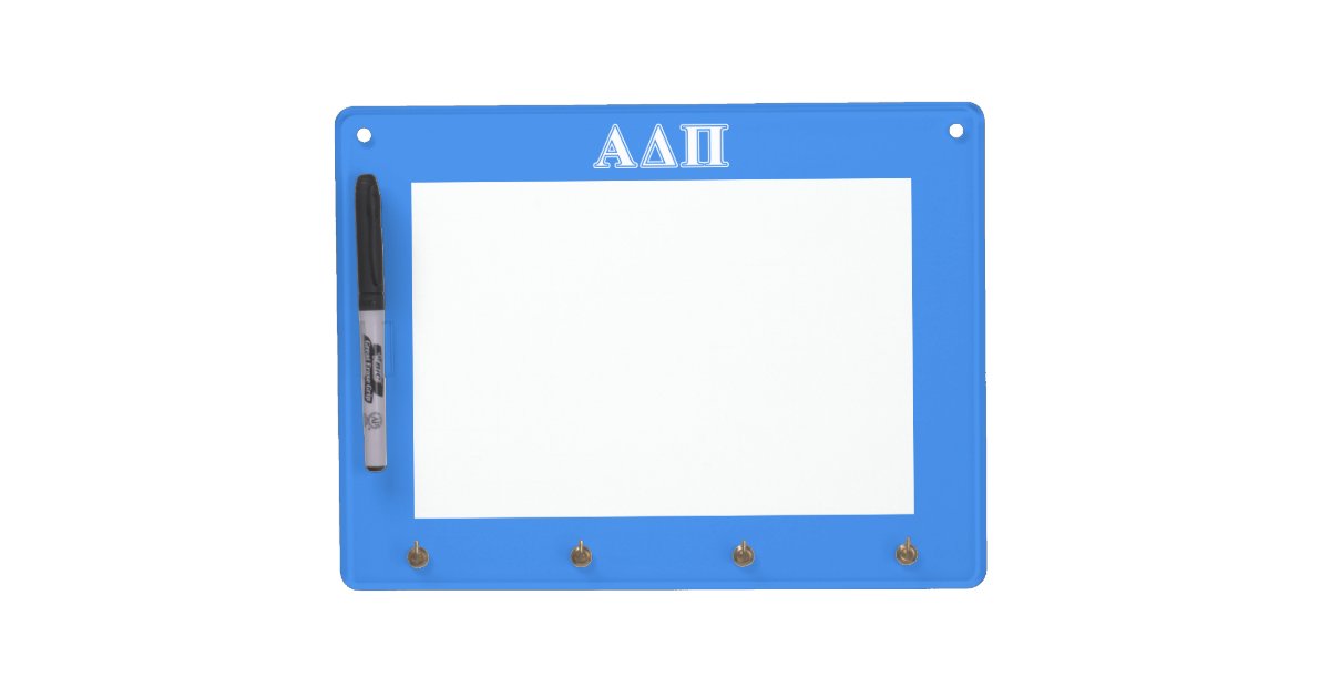 Alpha Delta Pi Dark Blue And White Letters Dry Erase Board With Keychain Holder Zazzle Com