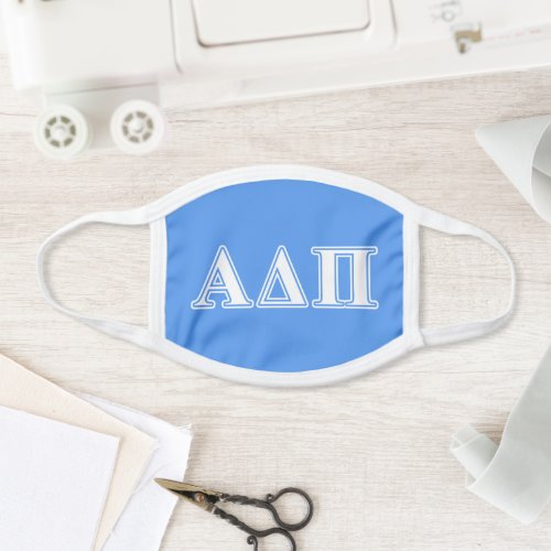 Alpha Delta Pi Dark Blue and White Letters Face Mask