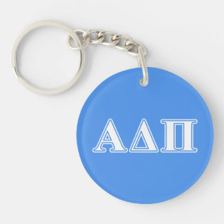 Alpha Delta Pi Dark Blue and White Letters Keychain