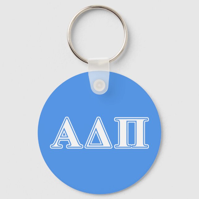 Alpha Delta Pi Dark Blue and White Letters Keychain (Front)
