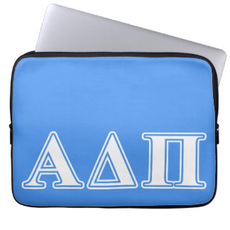 Alpha Delta Pi Dark Blue and White Letters Laptop Sleeve
