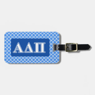 Alpha Delta Pi Dark Blue and White Letters Luggage Tag