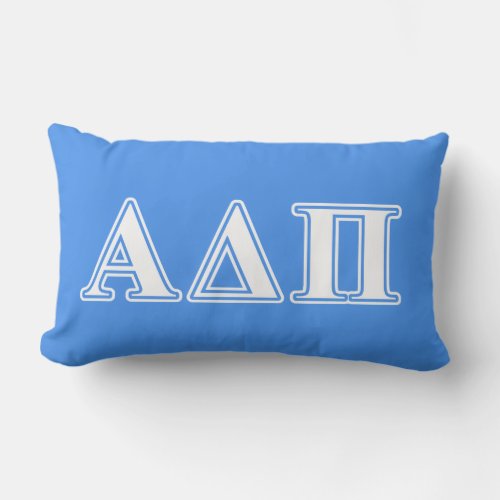 Alpha Delta Pi Dark Blue and White Letters Lumbar Pillow
