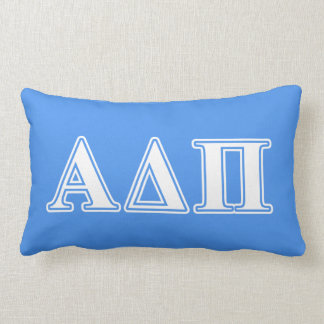 Alpha Delta Pi Dark Blue and White Letters Lumbar Pillow