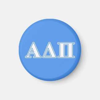 Alpha Delta Pi Dark Blue and White Letters Magnet