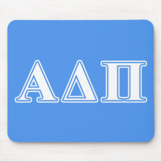 Alpha Delta Pi Dark Blue and White Letters Mouse Pad