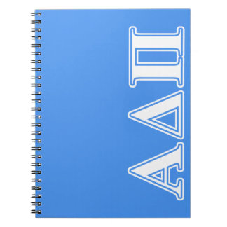 Alpha Delta Pi Dark Blue and White Letters Notebook