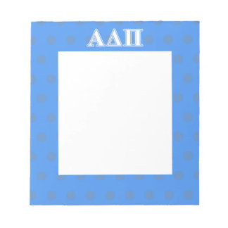 Alpha Delta Pi Dark Blue and White Letters Notepad