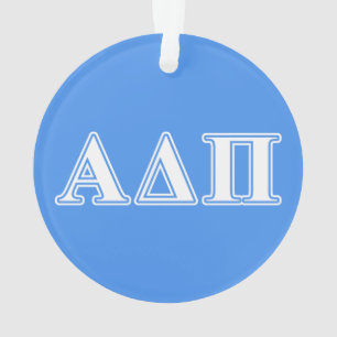 Alpha Delta Pi Dark Blue and White Letters Ornament