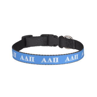 Alpha Delta Pi Dark Blue and White Letters Pet Collar