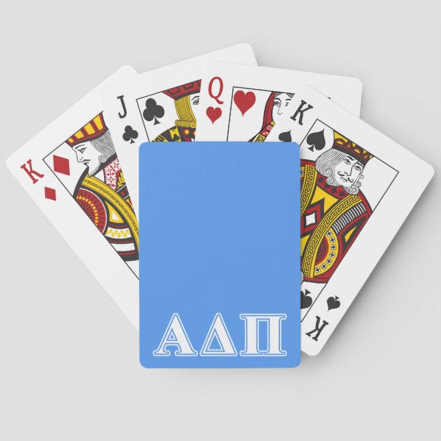 Alpha Delta Pi Dark Blue and White Letters Poker Cards (Back)