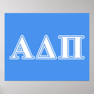 Alpha Delta Pi Dark Blue and White Letters Poster