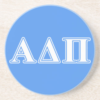 Alpha Delta Pi Dark Blue and White Letters Sandstone Coaster