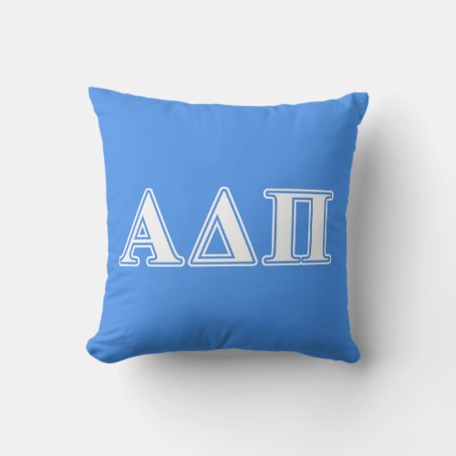 Alpha Delta Pi Dark Blue and White Letters Throw Pillow
