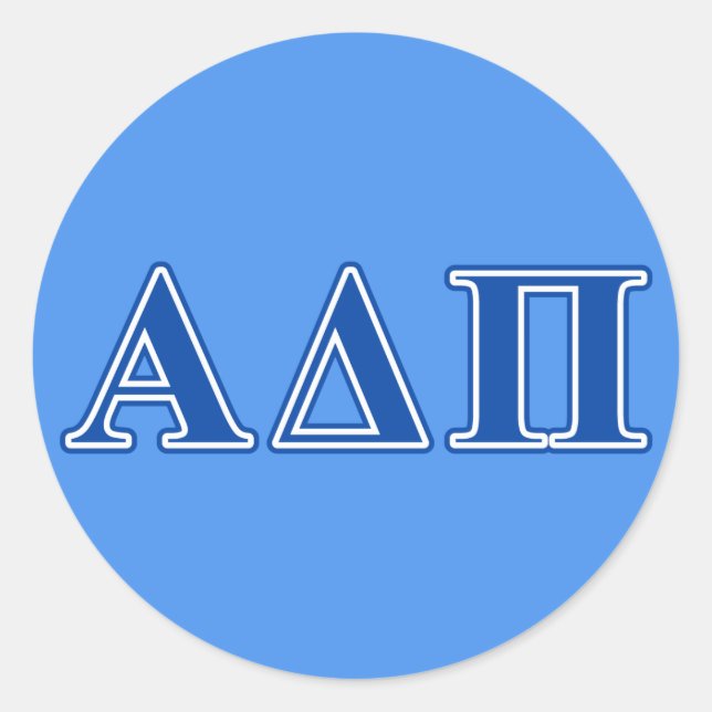 Alpha Delta Pi Dark Blue Letters Classic Round Sticker (Front)