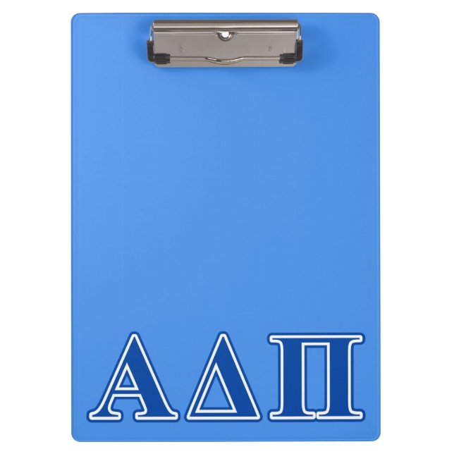 Alpha Delta Pi Dark Blue Letters Clipboard (Front)