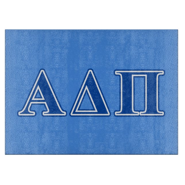 Alpha Delta Pi Dark Blue Letters Cutting Board (Front)