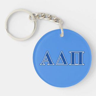 Alpha Delta Pi Dark Blue Letters Keychain