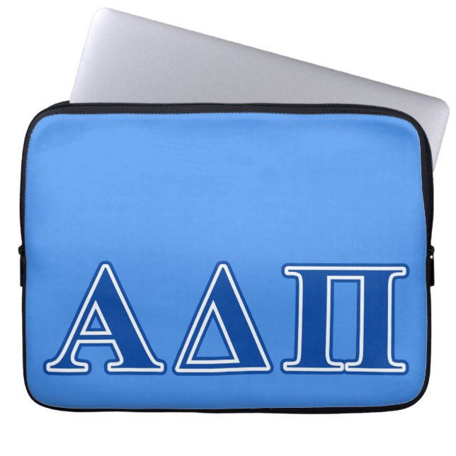 Alpha Delta Pi Dark Blue Letters Laptop Sleeve (Front)
