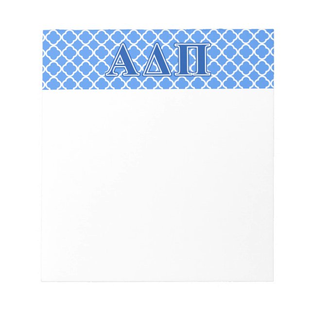 Alpha Delta Pi Dark Blue Letters Notepad (Front)
