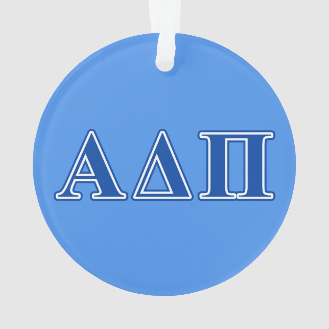 Alpha Delta Pi Dark Blue Letters Ornament (Back)